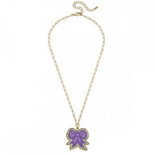 Glitter Bow Patch Pendant Paperchain Necklace