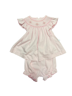 Baby Pink Smocked Bloomer Set