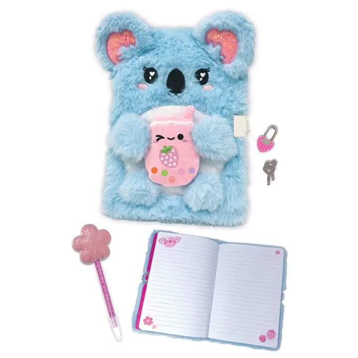 Fuzzy Diary with Lock and Keys, Koala