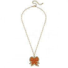 Glitter Bow Patch Pendant Paperchain Necklace
