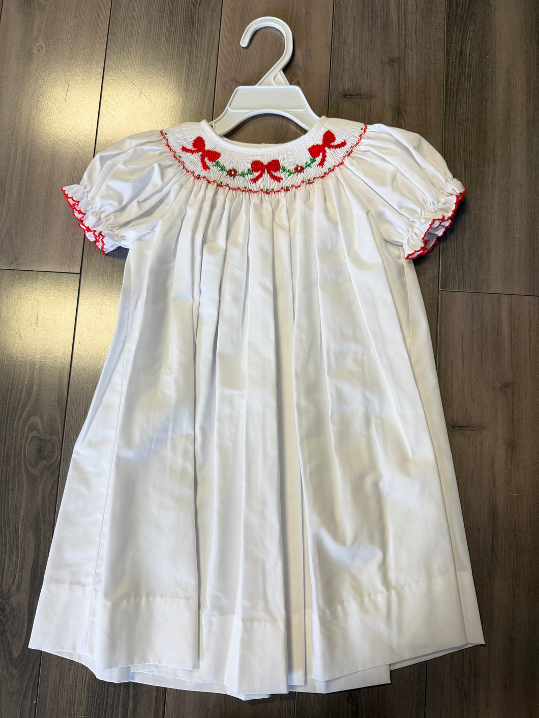 Red Bows on a White dress