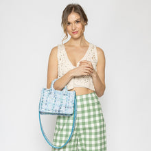 Tweed Mini Satchel Handbag With Matching Shoulder Strap