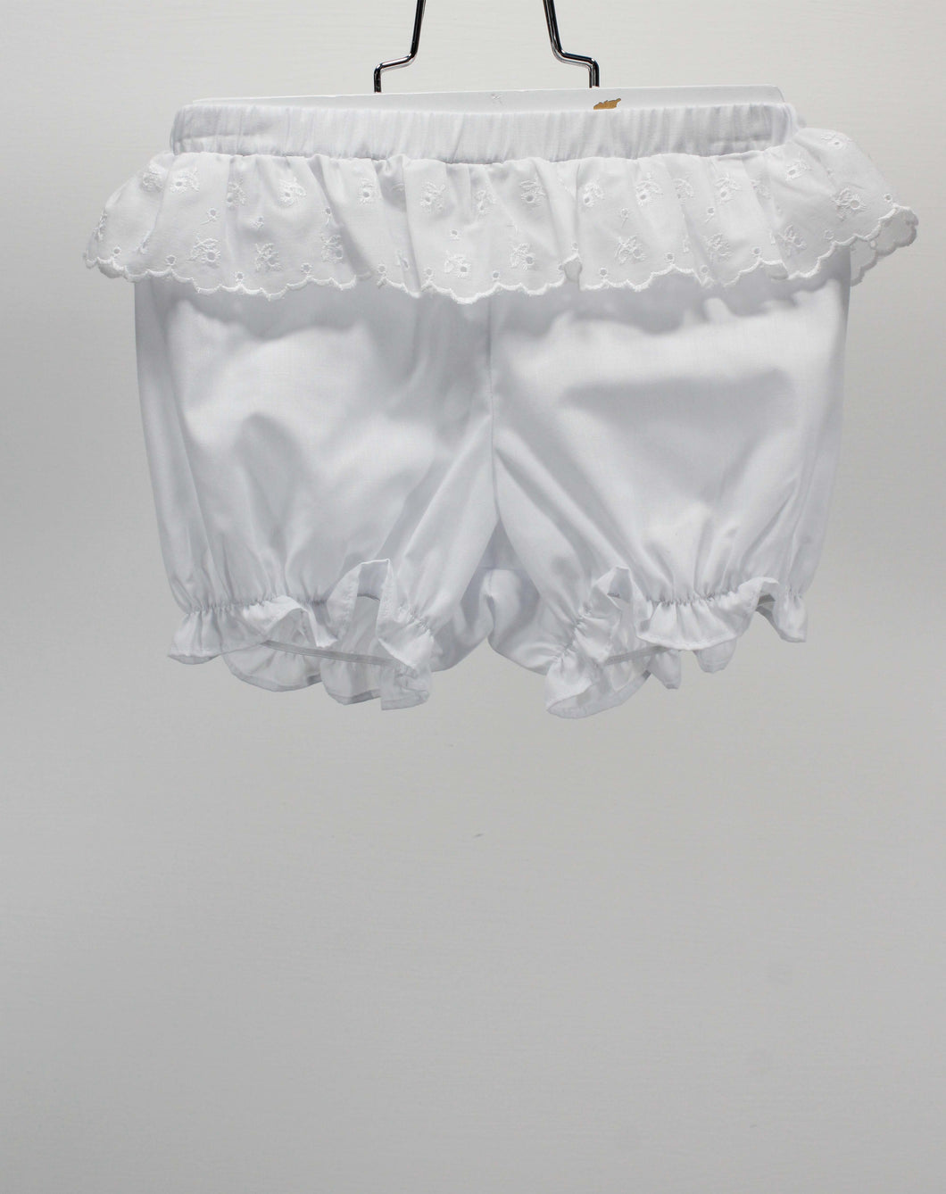 White Diaper Cover With Ruffle