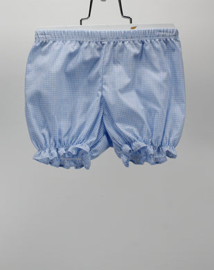 Blue Gingham Diaper Cover W/ Bow