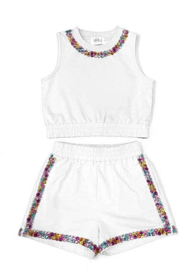White Rainbow Gems Short Set