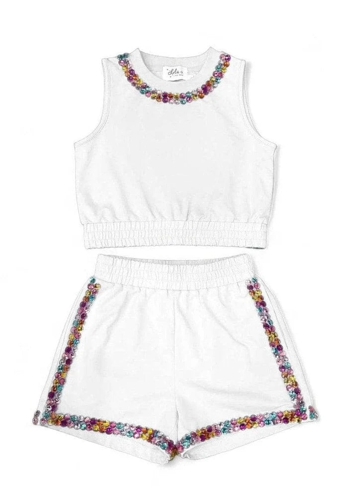 White Rainbow Gems Short Set
