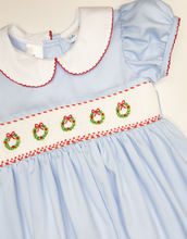 Blue Wreath Colared Dress