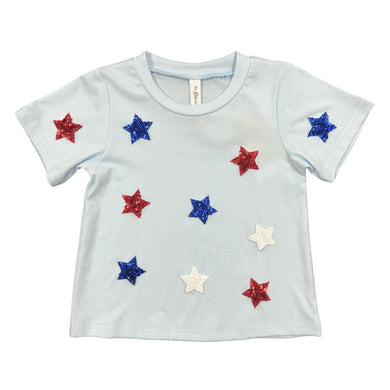 Short Sleeve 3D Star Tshirt - Blue