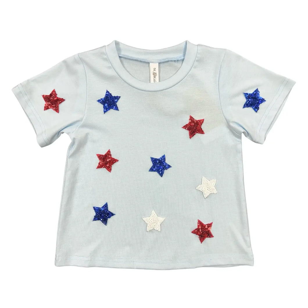 Short Sleeve 3D Star Tshirt - Blue