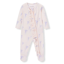 Cotton Stretch Ruffle Zipper Footed Sunset Jellyfish
