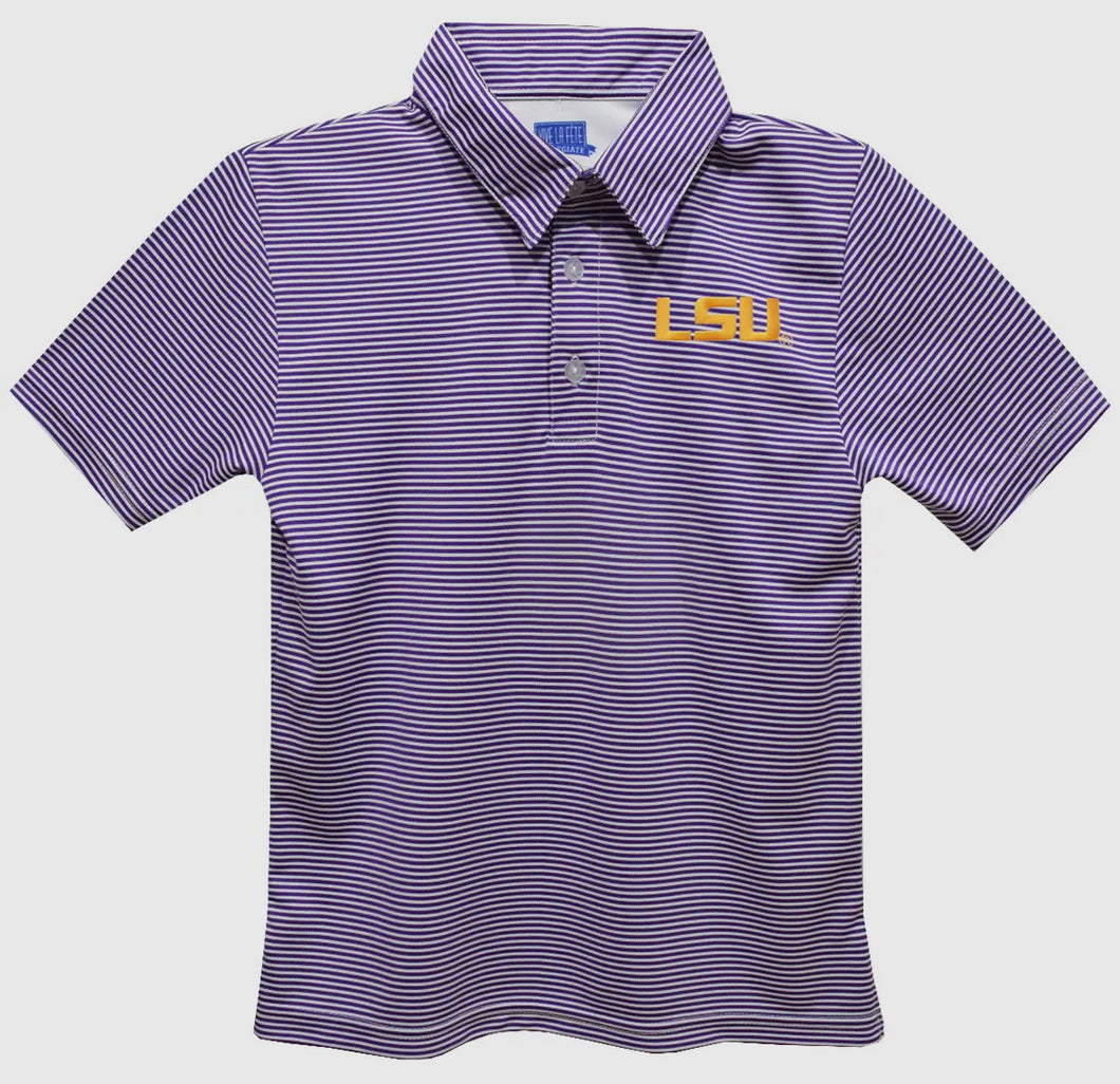 LSU Stripe Polo