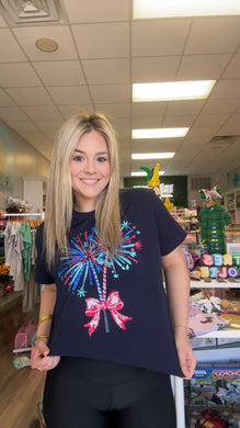 Navy Firework Sequin Tee