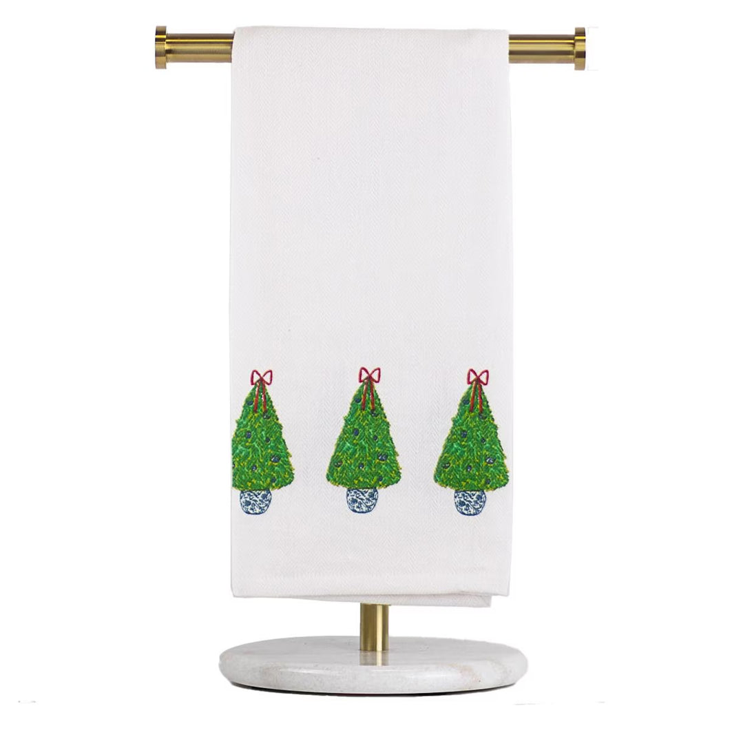 Christmas Topiary Ruffle Hand Towel