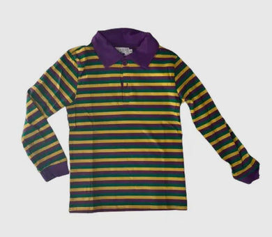Mardi Gras LS Collared Shirt