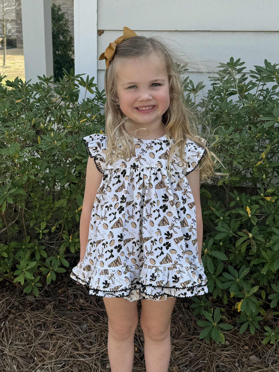 Black and Gold Go Team Bloomer Set