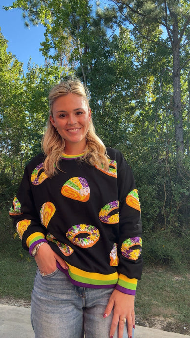 Preorder King Cake Sequin Sweatshirt - Kids & Adult