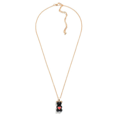 Short Gold Tone Necklace Featuring Candy Bear Charms