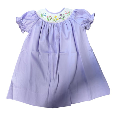 Purple Smocked Bishop Dress