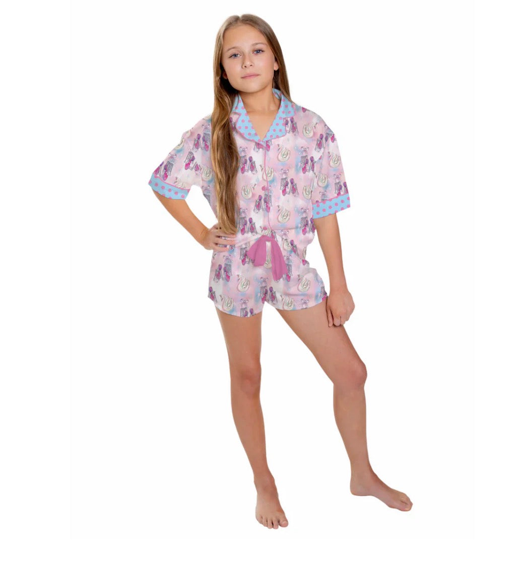 Kids Silky Swan Lake Short Sleeve