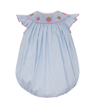 Strawberry Blue stripe angel wing bishop bubble