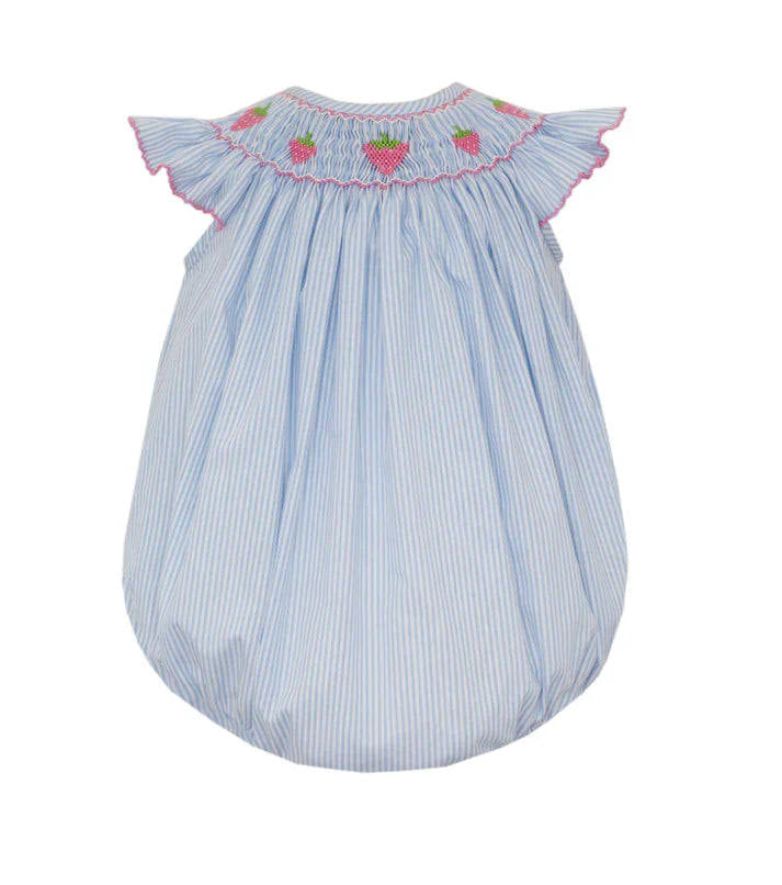 Strawberry Blue stripe angel wing bishop bubble