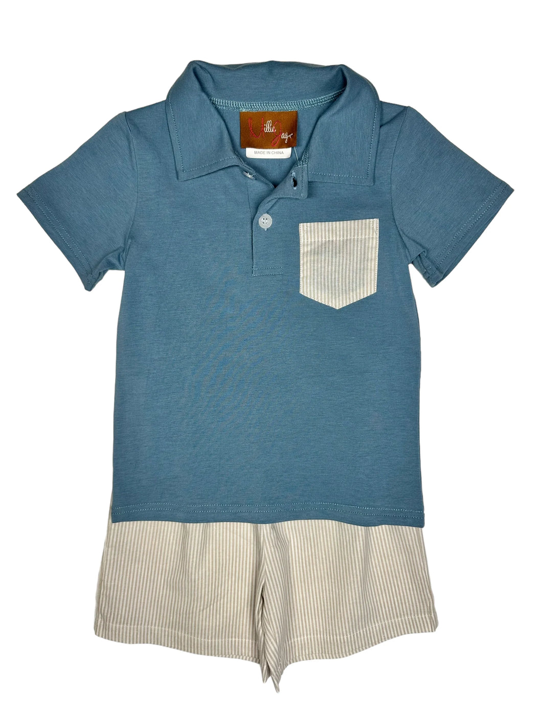 Miles Short Set - Blue & Khaki