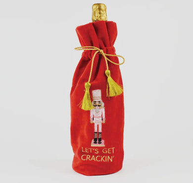 Nutcracker Embroidered Red Wine Bag