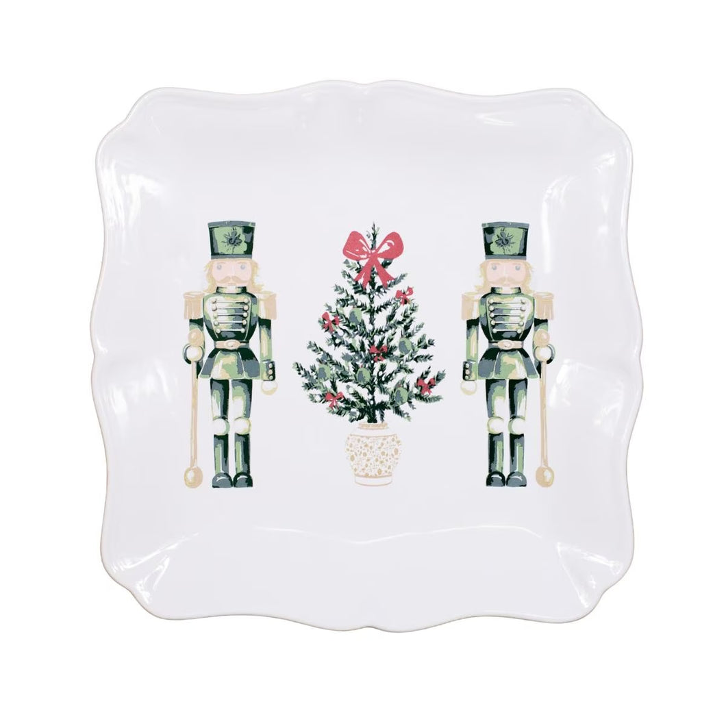 Watercolor Nutcracker Square Platter 11.5x11.5