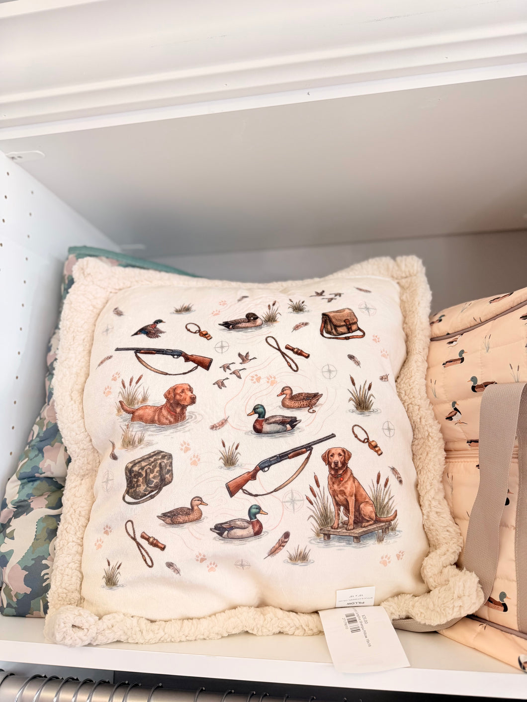 Duck Camp Campfire Sherpa Pillow 18x18