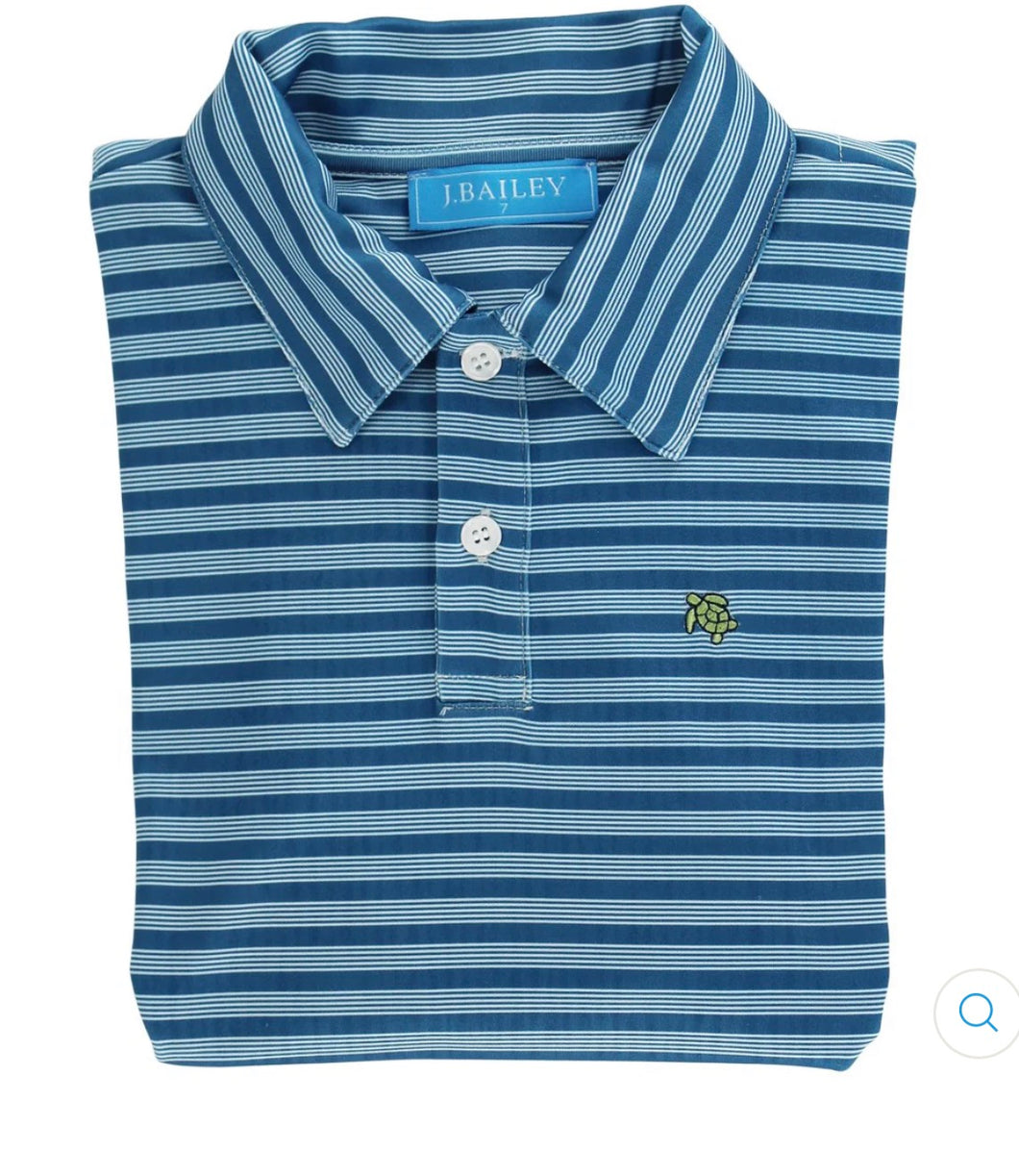 Striped Performance Polo Corn Flower