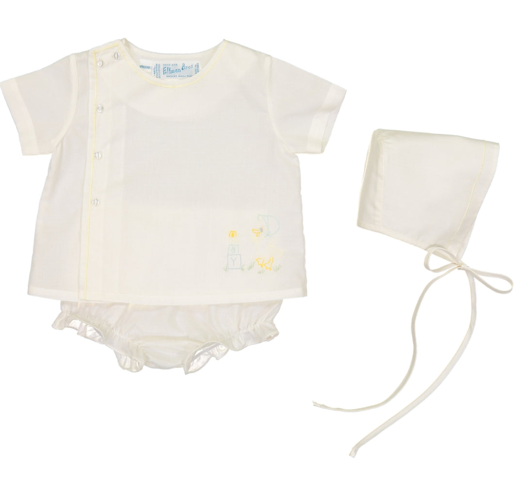 Preemie Duck Diaper Set in Ivory