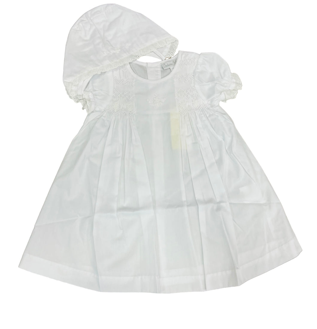 Smocked Cotton Christening Dress Trs Jolie Boutique Smocked Cotton Christening Dress Trs Jolie Boutique