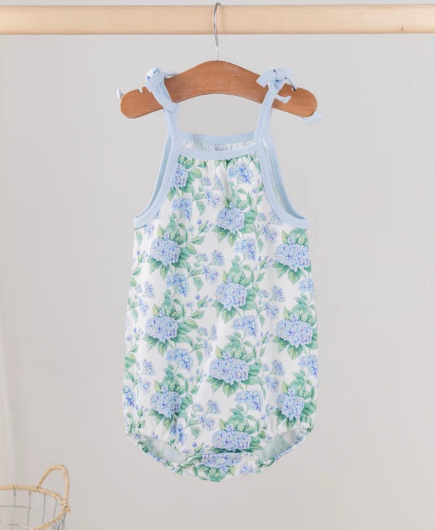 Hydrangea Heaven Organic Cotoon Shoulder-Tie Onsie