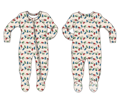 String Of Lights Zipper Footie