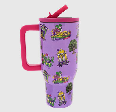 Krewe 30 oz. Tumbler with Flip Straw and Handle