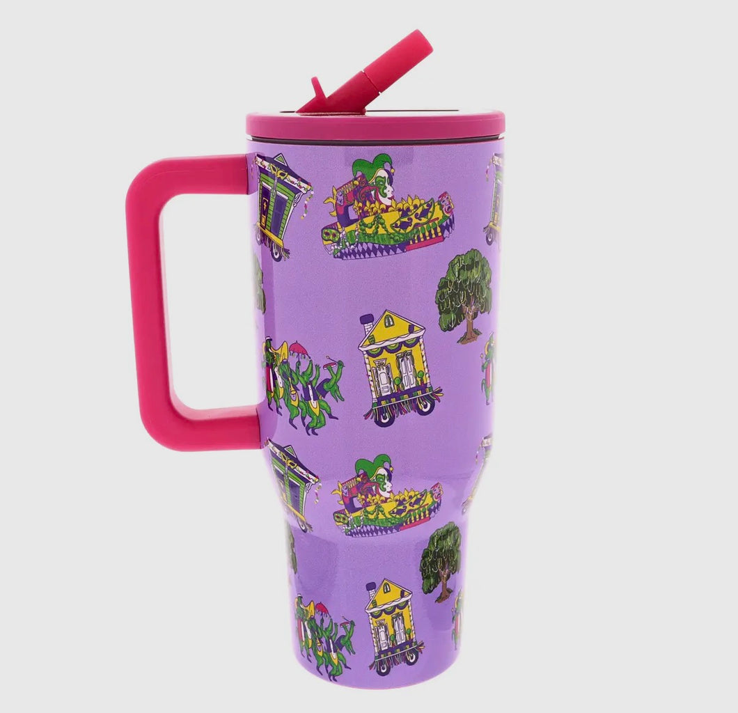 Krewe 30 oz. Tumbler with Flip Straw and Handle