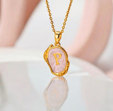 Gold Oyster Shell Letter Necklace