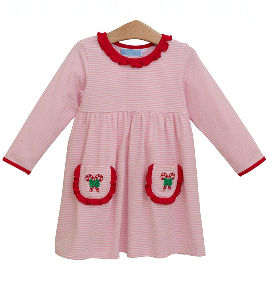 Candy Cane Embroidery Dress