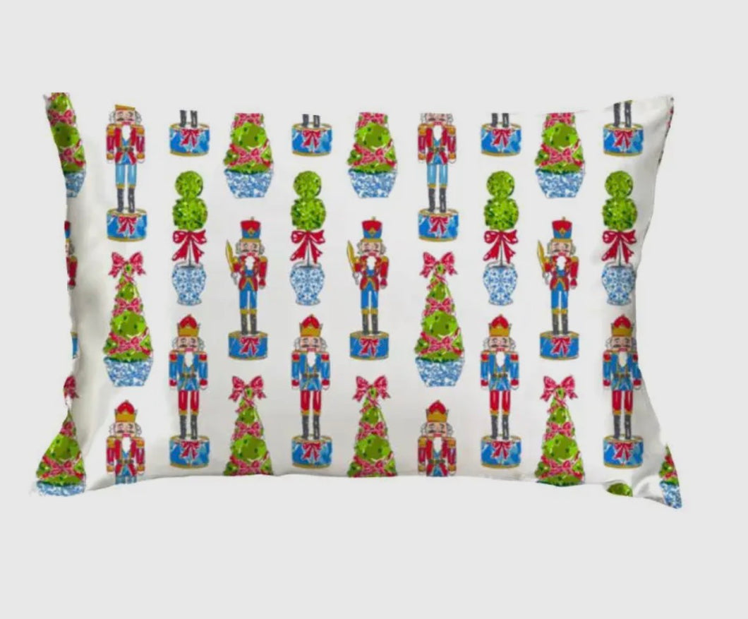 Festive Nutcracker Satin Pillow Case