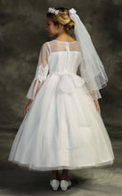 Embroidery Mesh Sleeve Communion Dress