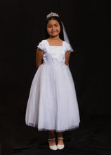 Pleated Cap Sleeve Communion Dress