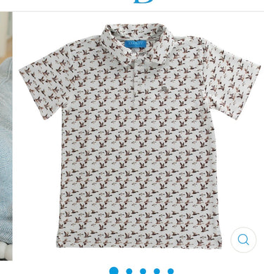 J Bailey Performance Polo Duck on Tan