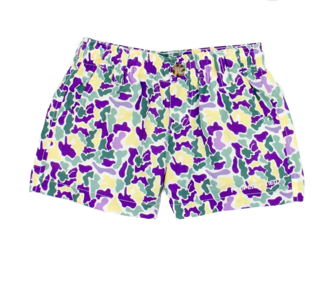 Boys Mallard Short Mardi Gras Camo
