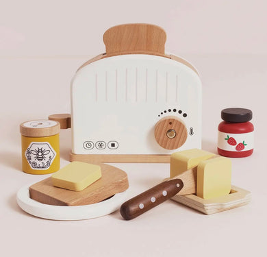 Wooden Pop-Up Toaster & Breakfast Set