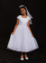 Pleated Cap Sleeve Communion Dress