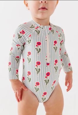 Seasides Blooms Rash Guard Swimsuit