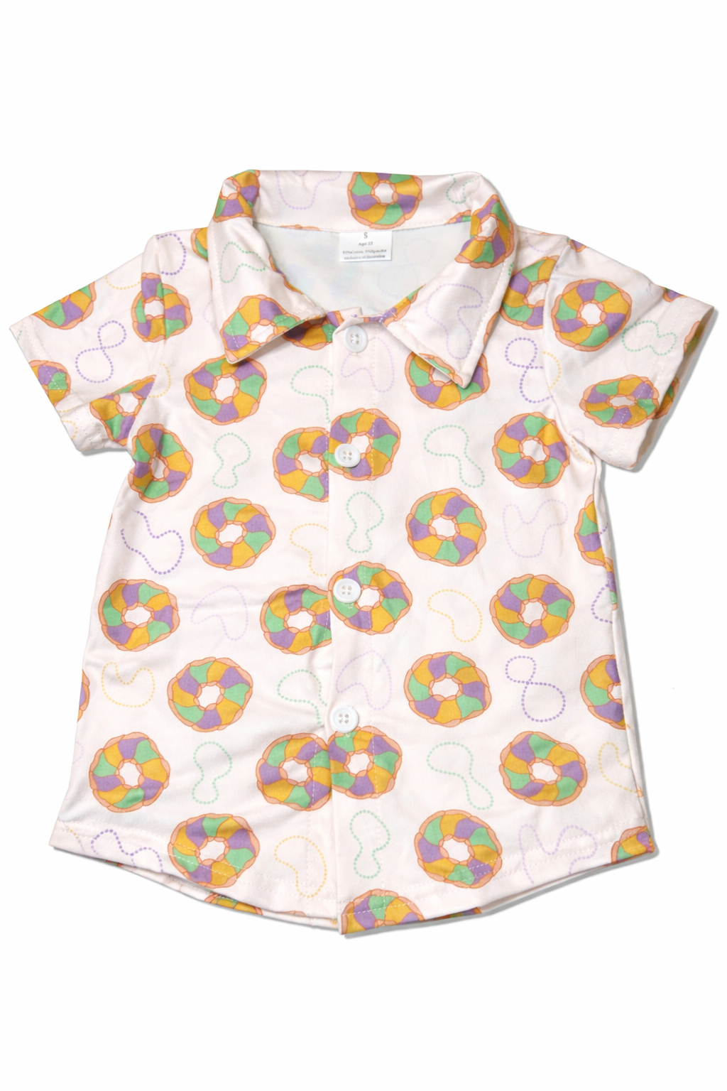 King Cake Button Up Polo