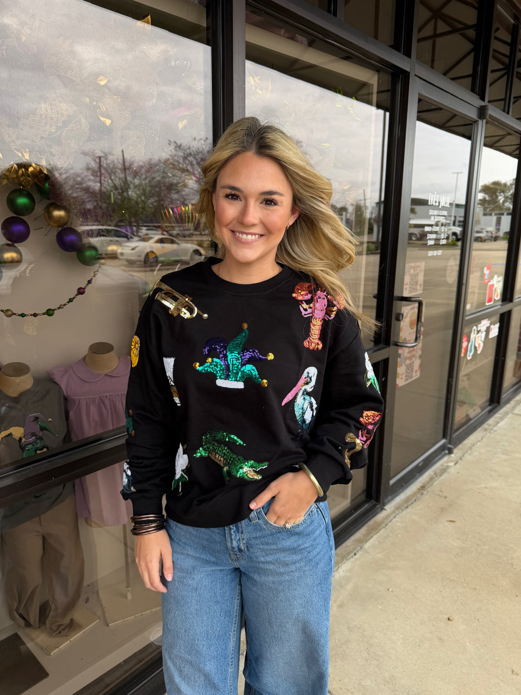 Preorder Louisiana Sequin Sweater - Adult and Kids