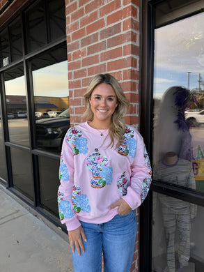 Preorder Vintage China Figurine Sequin Sweatshirt