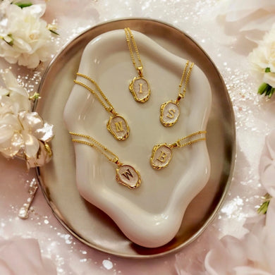 Gold Oyster Shell Letter Necklace
